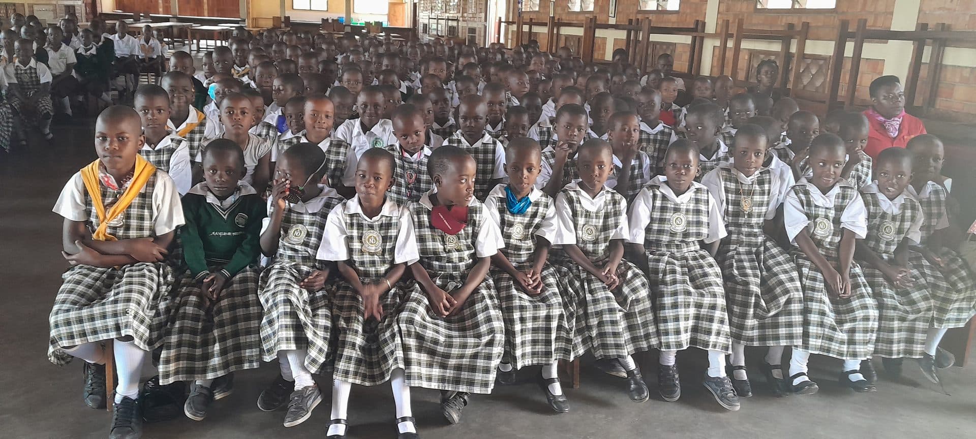 Learners gathered in the school assembly hall