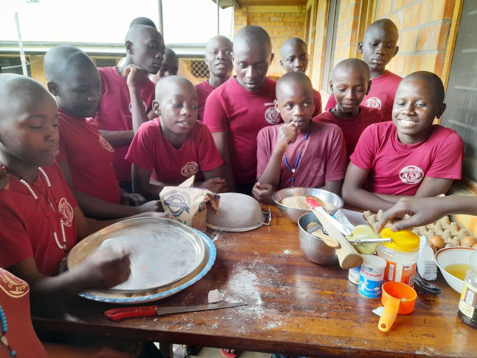 Learners in a baking class on campus