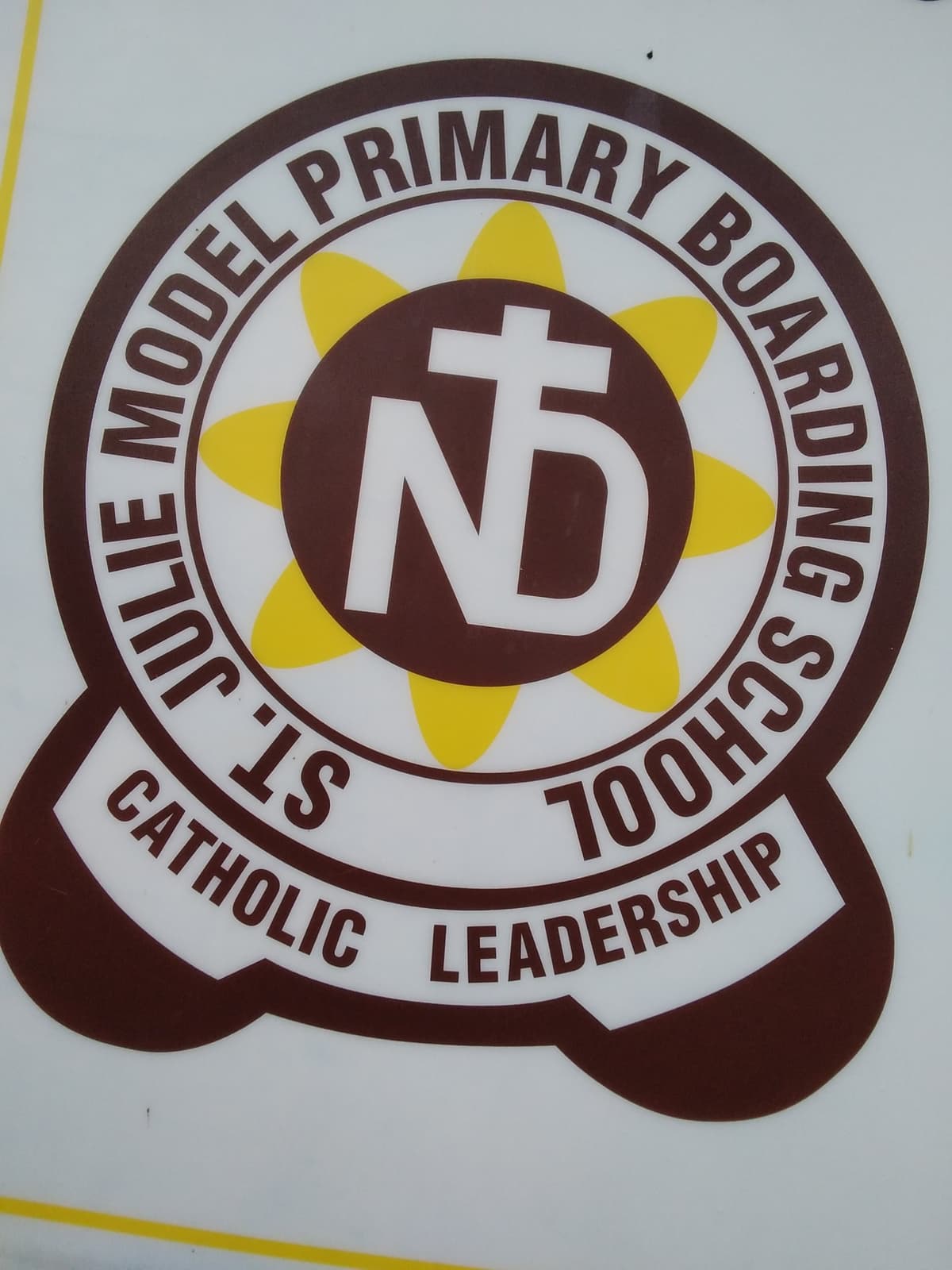 St. Julie Model Primary Boarding School official crest: Catholic Leadership